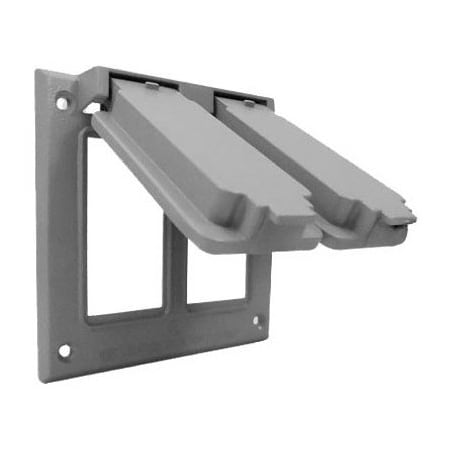 Hubbell Electrical Box Cover, 2 Gangs, GFCI Cover 2C-2G